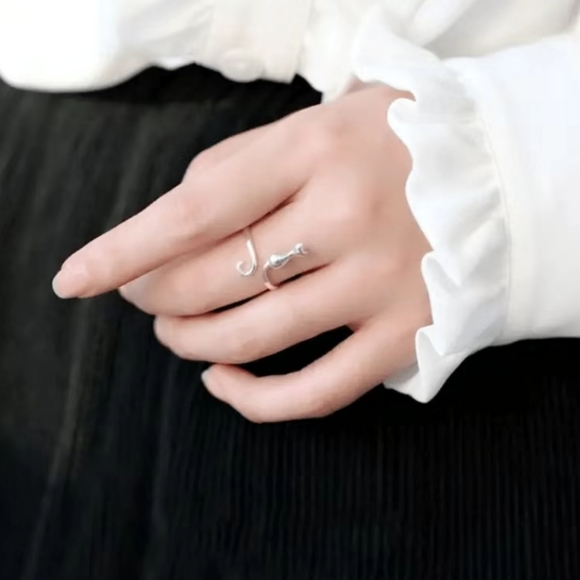 Silver Cat Ring adjustable - Picture 3 of 5